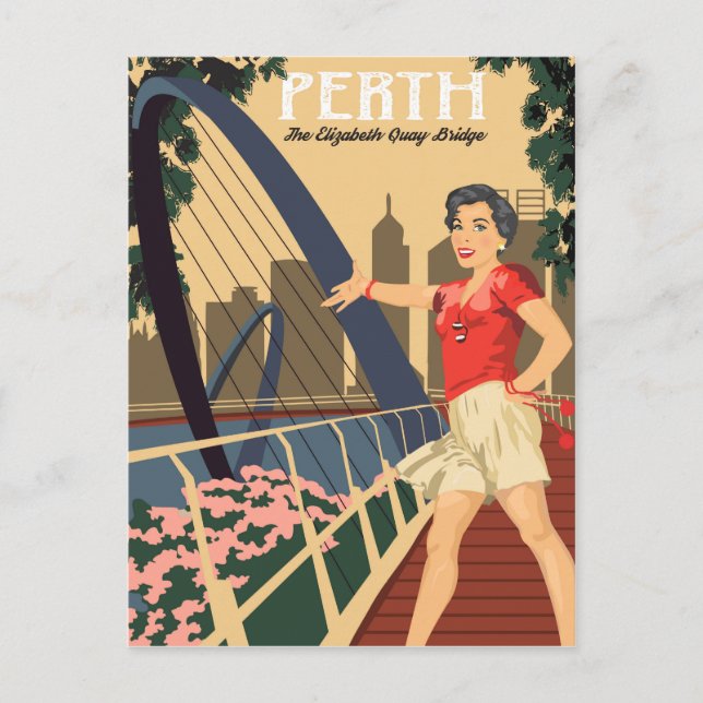 Carte Postale Perth, le pont Elizabeth Quay, Australie (Devant)