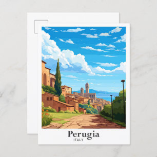 Carte Postale Perugia Italie Vintage voyage d'art