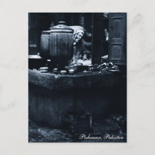 Carte Postale Peshawar, Préparateur de thé, vintage Pakistan