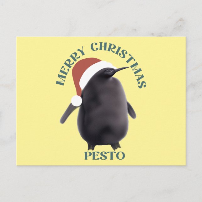 Carte Postale Pesto Penguin Noël (Devant)