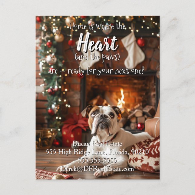 Carte Postale Pet-Friendly Real Estate Christmas dog  (Devant)