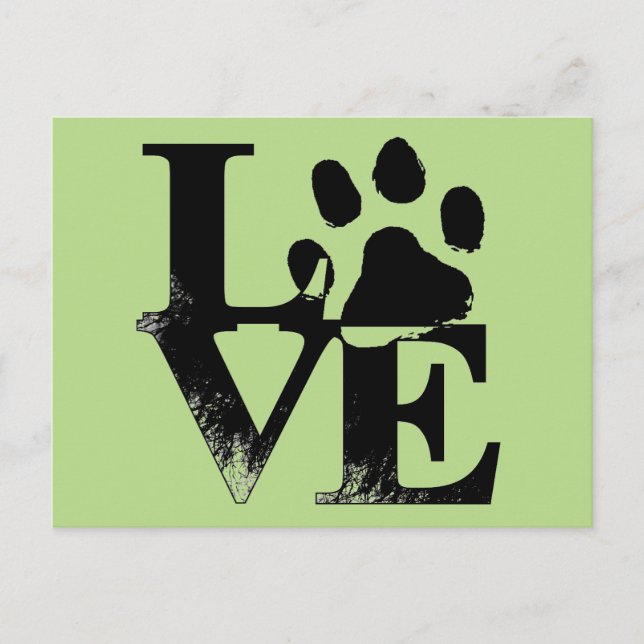 Carte Postale Pet Paw in LOVE (Devant)