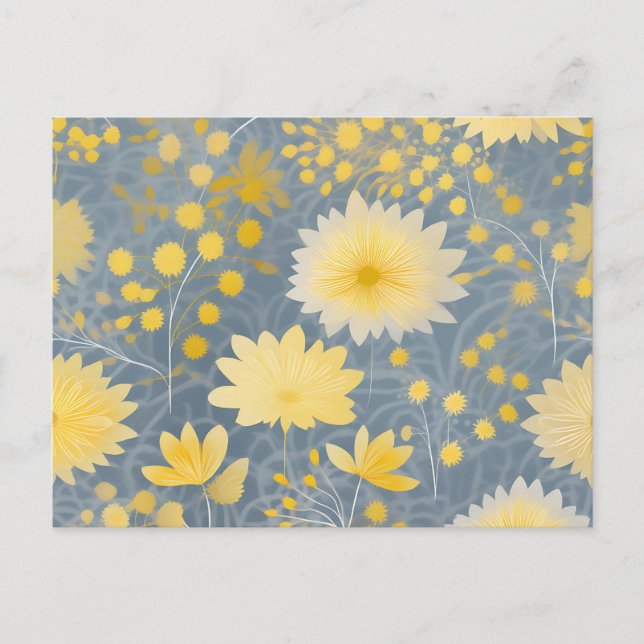Carte Postale Pétales de Chrysanthème Jaune Romantique (Devant)