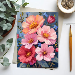 Carte Postale Pétales en Fleur   Peinture Aquarelle Florale