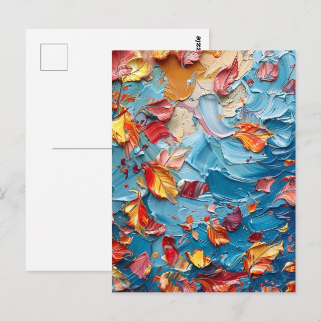 Carte Postale Pétales en mouvement – Florale abstraite expressiv (Devant / Derrière)