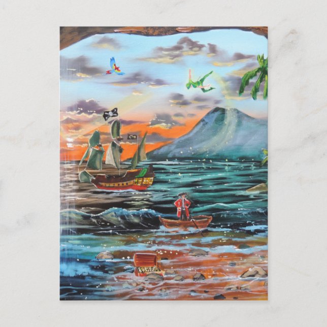 Carte Postale Peter Pan Hook's Cove Tinker Bell peinture (Devant)