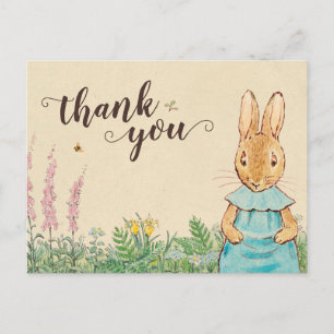 Carte Postale Peter Rabbit Baby Girl Birthday - Merci