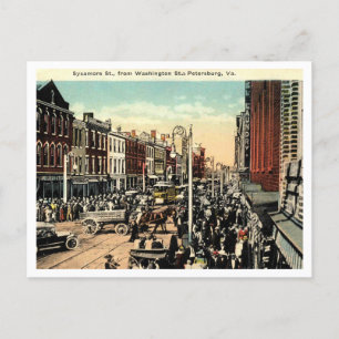 Carte Postale Petersburg VA, Sycamore St View, 1920 Vintage