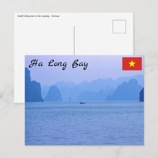 Carte Postale Petit bateau de pêche à Ha Long Bay - Vietnam, Asi (Devant / Derrière)