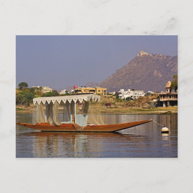 Carte Postale Petit bateau, lac Pichola, Udaipur, Inde. (Devant)