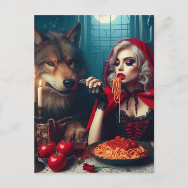 Carte Postale Petit Blonde Rouge cheveux Imaginaire foncé (Devant)