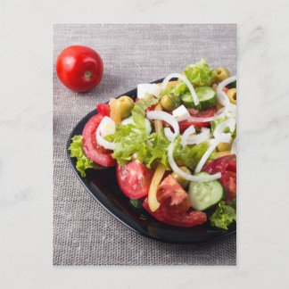 Carte Postale Petit bol de salade en légumes naturels