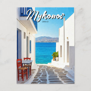 Carte Postale Petit Café Mykonos Grèce Cyclades Voyage