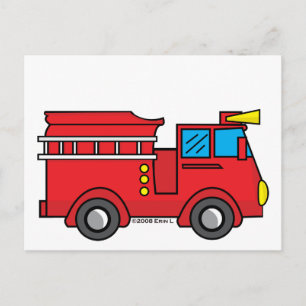 Carte Postale Petit Camion de Pompiers