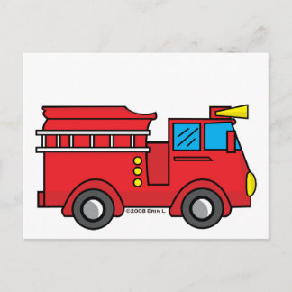 Carte Postale Petit Camion de Pompiers
