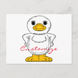 Carte Postale Petit canard blanc debout Thunder_Cove