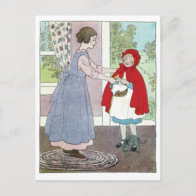 Carte Postale Petit Chaperon Rouge : Apportez Ça À Grand-Mère (Devant)