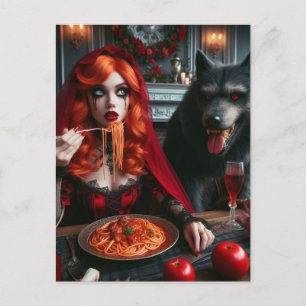 Carte Postale Petit Chaperon Rouge Dark Fantasy 