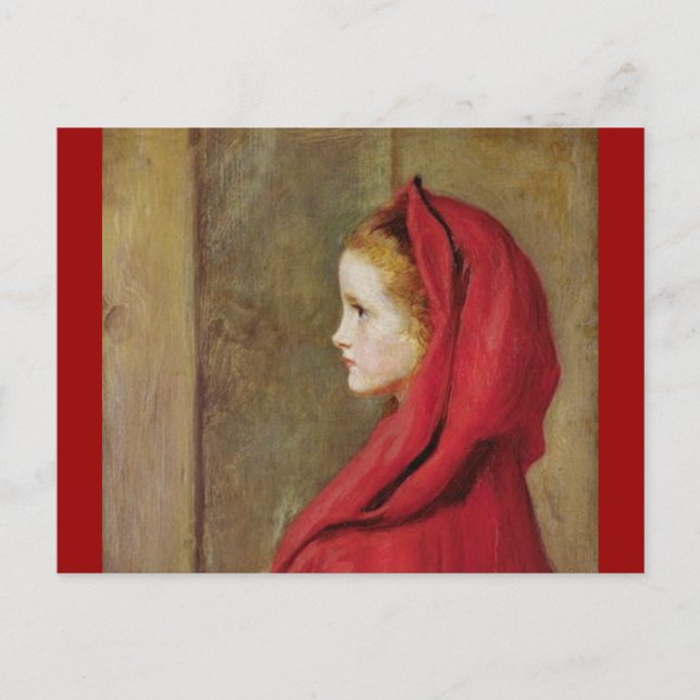 Carte Postale Petit chaperon rouge par John Everett Millais (Devant)