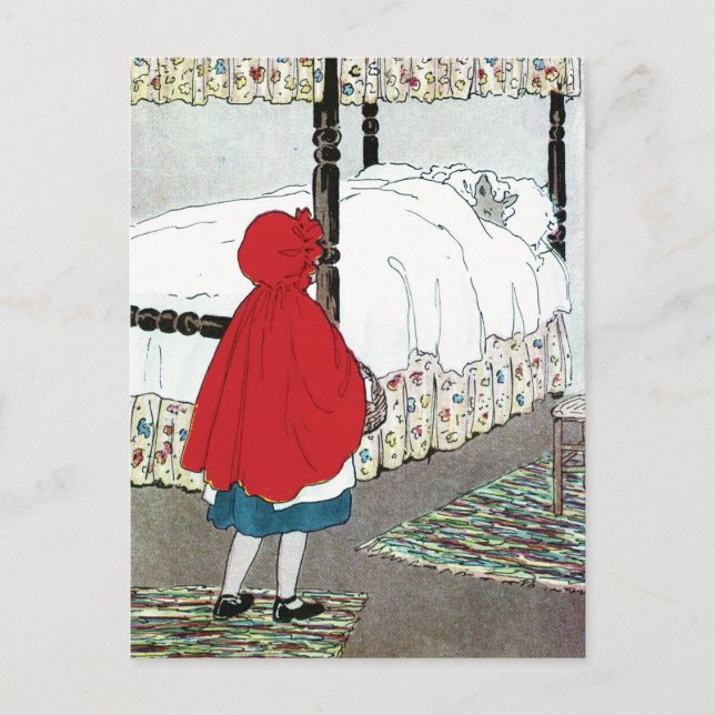 Carte Postale Petit chaperon rouge : Quelles Grâces Oreilles Vou (Devant)