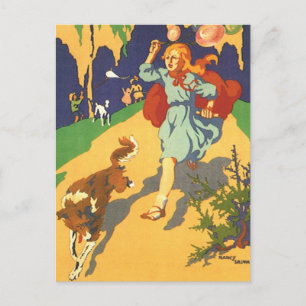 Carte Postale Petit Chaperon Rouge vintage à une fête d'annivers