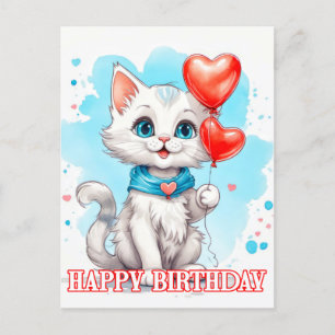 Carte Postale Petit Chat Enjoué   Joyeux Anniversaire