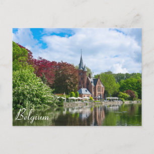 Carte Postale Petit château près du lac à Bruges, Belgique