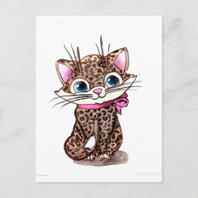 Carte Postale Petit chaton tacheté (Devant)