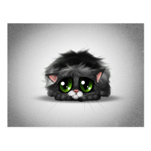 Carte Postale Petit Chaton Triste Et Seul Avec Les Yeux Verts Zazzle Fr