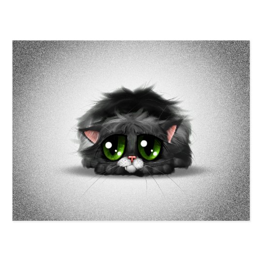 Carte Postale Petit Chaton Triste Et Seul Avec Les Yeux Verts Zazzle Fr