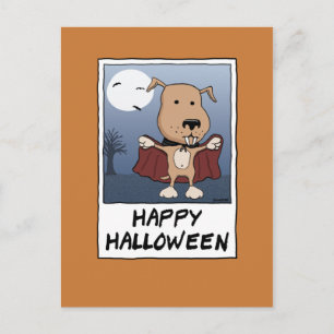 Carte Postale Petit chien vampire pour Halloween : Comte Barkula