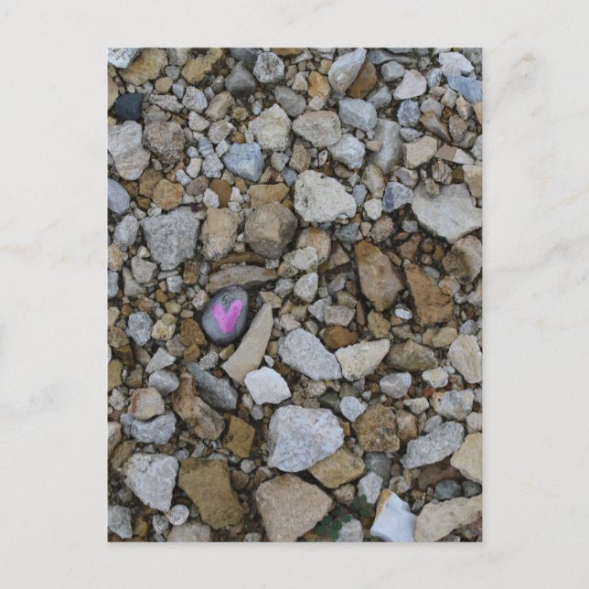 Carte Postale Petit Coeur mou pourpre sur Rocher Noir à Rocks (Devant)