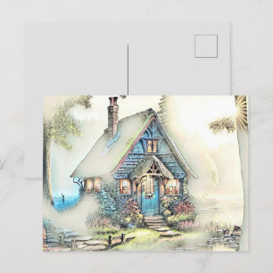 Carte Postale Petit Cottage Dans Les Bois - Enchantant Escape