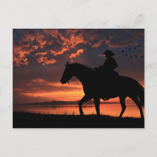 Carte Postale Petit cow-boy Sunset