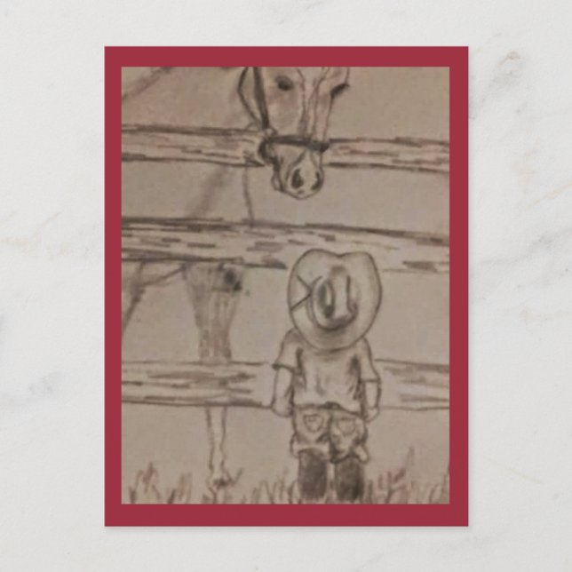 Carte Postale petit cowboy (Devant)