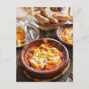 Carte Postale Petit déjeuner berbère Shakshuka marocain Photo de