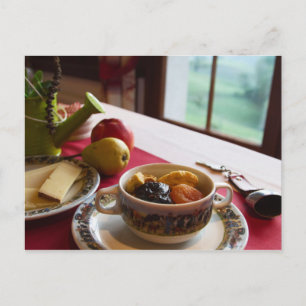 Carte Postale Petit-déjeuner Céréale Fruit Poire au fromage Pomm