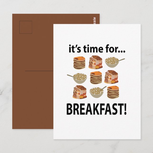 Carte Postale Petit déjeuner C'est l'heure du petit déjeuner  (Devant / Derrière)