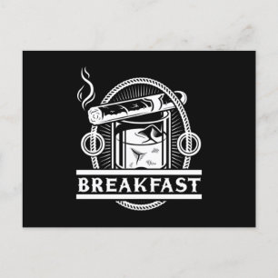 Carte Postale Petit Déjeuner Cigar Whiskey Smoke Humidor Cigars