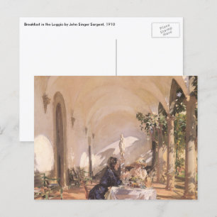 Carte Postale Petit déjeuner dans la Loggia par John Singer Sarg
