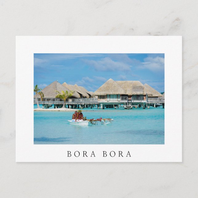 Carte Postale Petit déjeuner de style Bora Bora service en canoë (Devant)