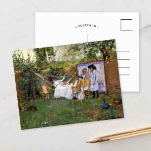 Carte Postale Petit-déjeuner en plein air   William Merritt Chas