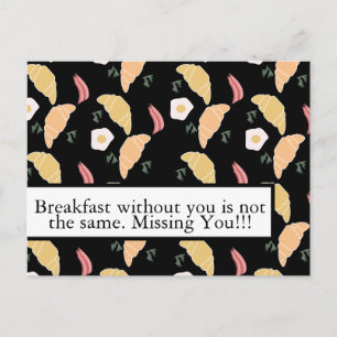 Carte Postale Petit-déjeuner Jambon et Cilantro Oeufs sur un Cro