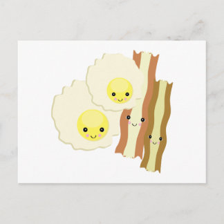 Carte Postale petit déjeuner kawaii
