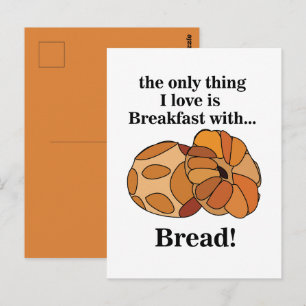 Carte Postale Petit déjeuner pain drôle