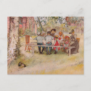 Carte Postale Petit-déjeuner sous le big Birch par Carl Larsson