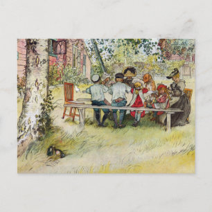 Carte Postale Petit déjeuner sous le Big Birch par Carl Larsson
