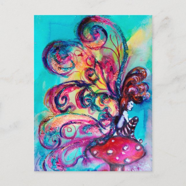 Carte Postale Petit Elfe de Champignons (Devant)