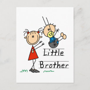 Carte Postale Petit frère avec des T-shirts de grande soeur