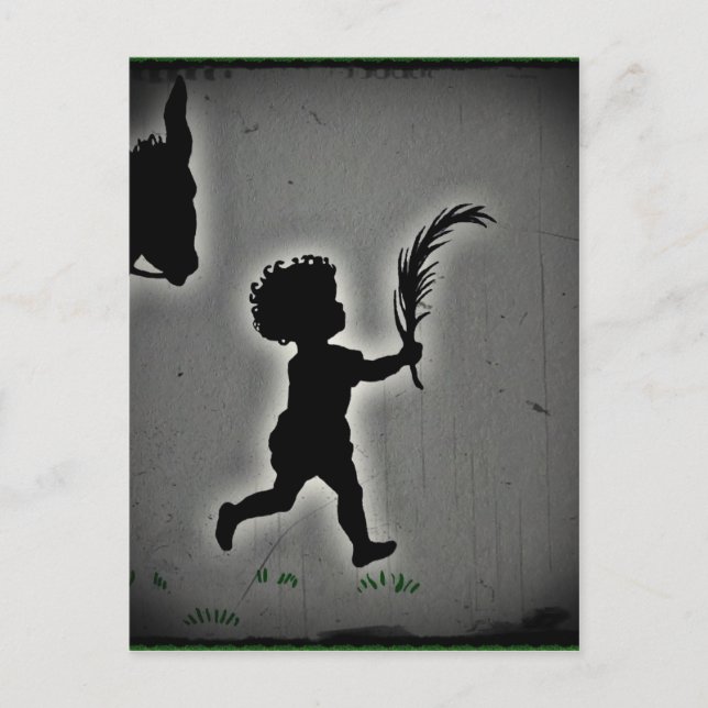 Carte Postale Petit garçon avec un Palm Frond (Devant)